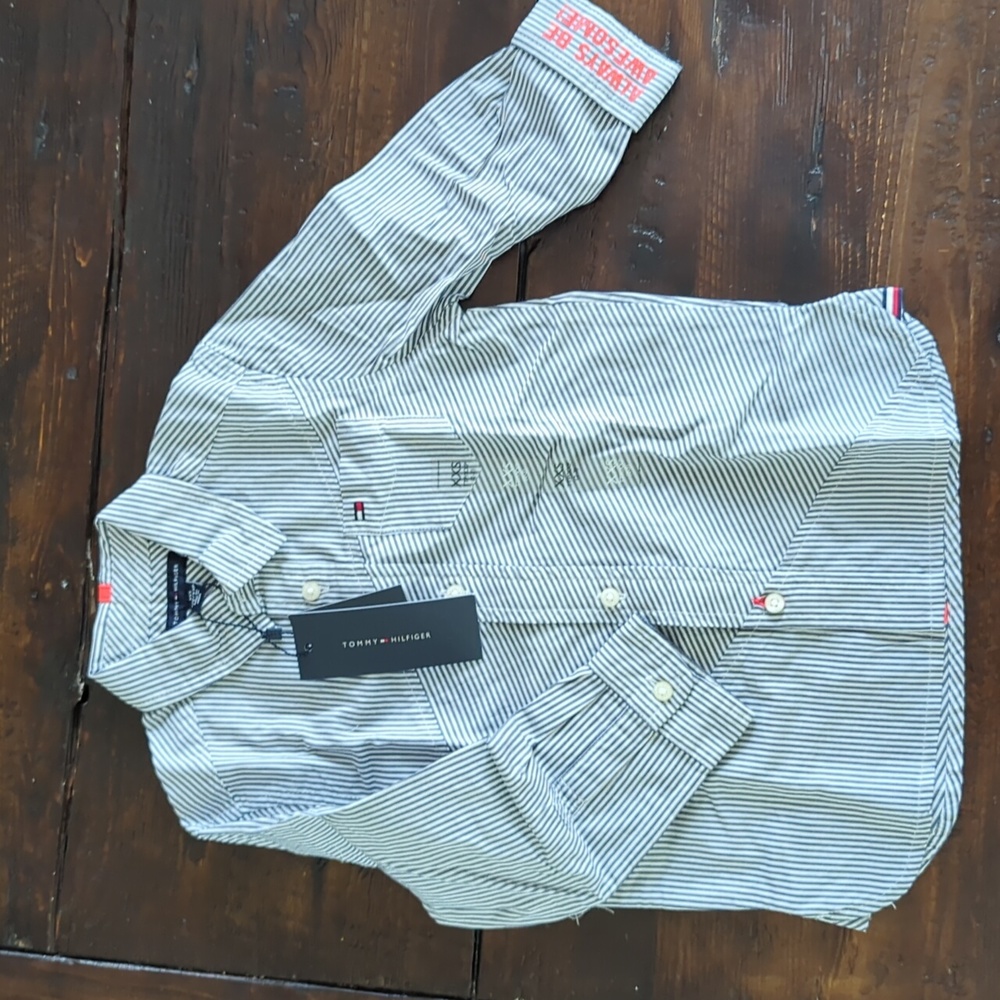 Striped button down shirt